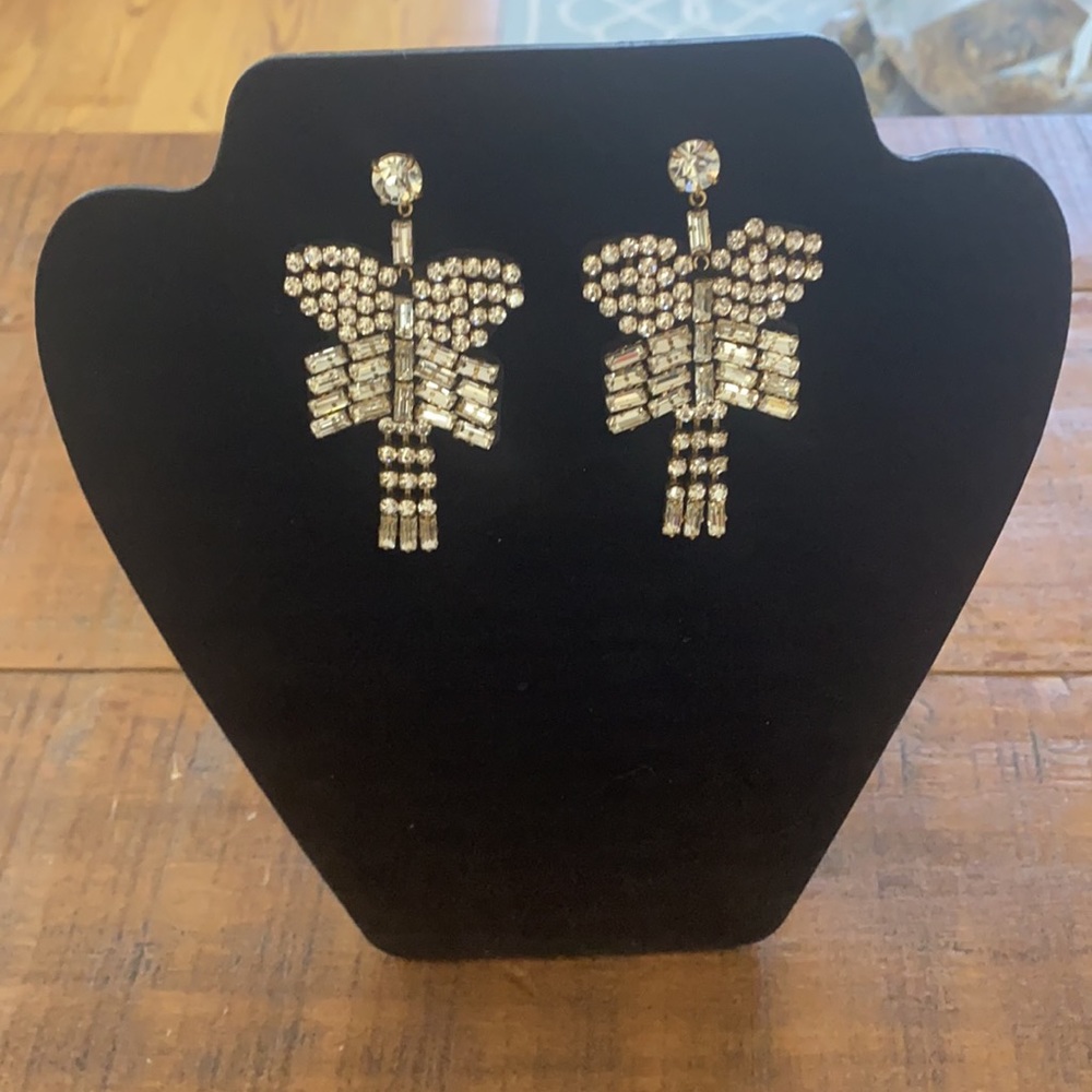 J. Crew Les Velvet Sparkle Crystal Earrings - Picture 6 of 7